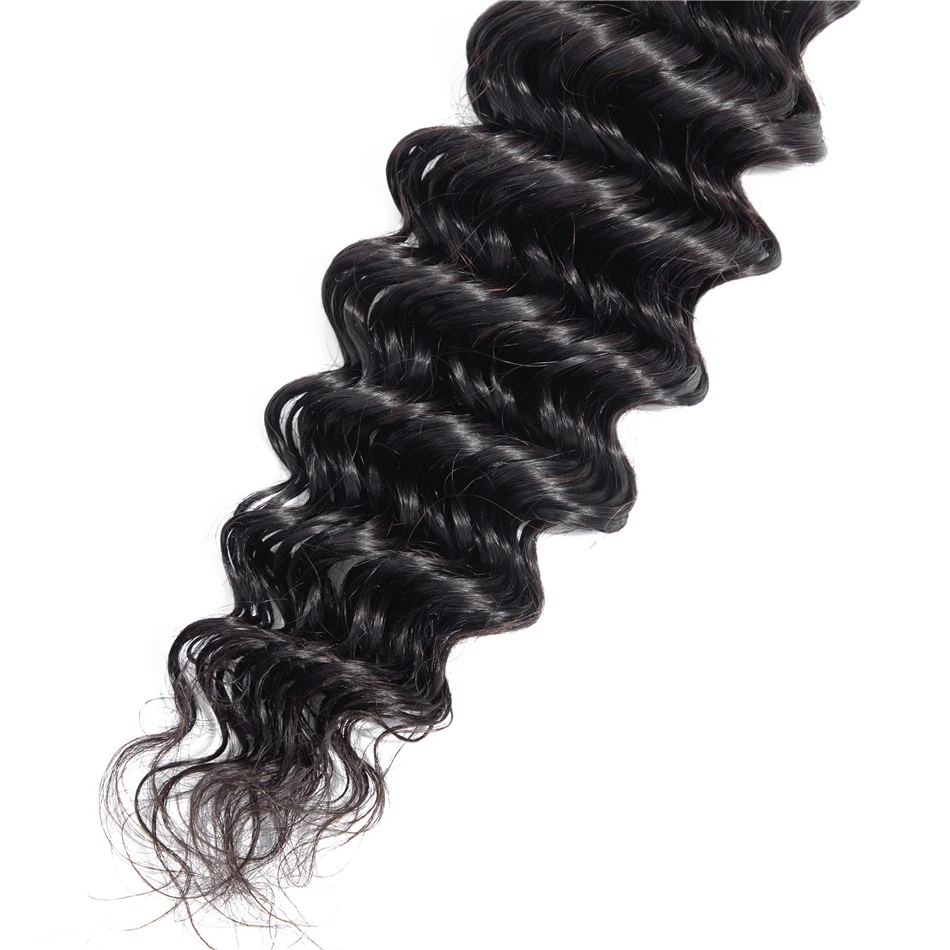 Plecare Lace Closure Malaysian Deep Wave 4*4 Lace Frontal Closure 1 Pcs Natural Color Non-remy 100% Human Hair Extensions