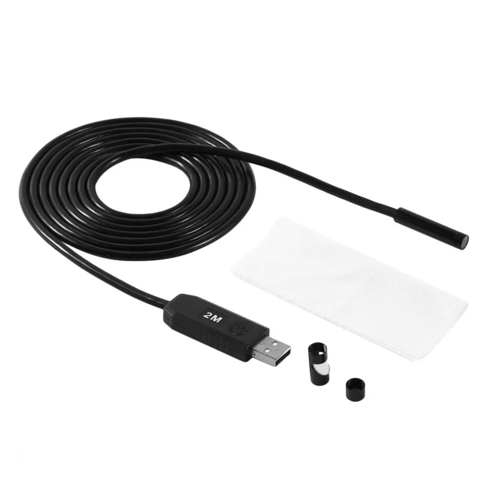 Водонепроницаемый USB эндоскоп с 6 светодиодами 2 м 7 мм|usb waterproof endoscope|snake inspection