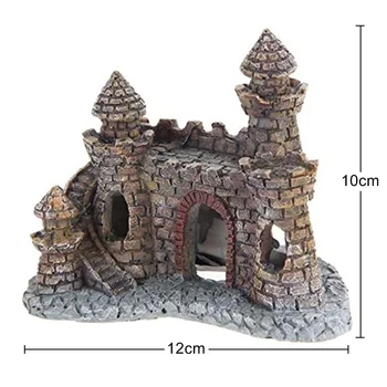 

Hot Aquarium Resin Artificial Castle Decoration Fish Tank Ancient Castle Tower House Ornaments Shelter Rock Cave For Fish Shrimp