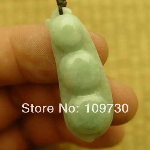 

dh 0044 100% Natural A Jade Jadeite Handmade Pendant Green Pea Bead