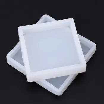 

Silicone Mold Square Polymer Clay Base Board Mirror DIY Jewelry Epoxy Resin Craft Making Handmade Molds Geometric Tools