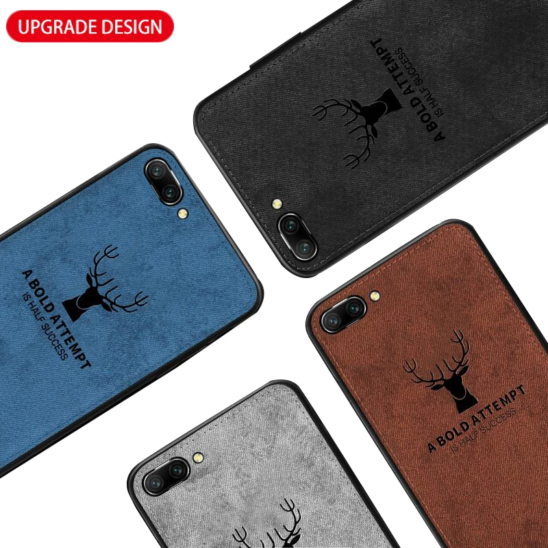

Fabric Cloth Deer Case For Honor 8X 9 Lite Back Cover Silicon Flip Slim Case For Huawei Honor 8X 10 Play 8 lite V10 7X Nova 3i 3