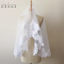 Velos de Noiva Красивая Короткая Однослойная Белая Свадебная Вуаль Цвета Слоновой Кости Недорогие Свадебные Аксессуары