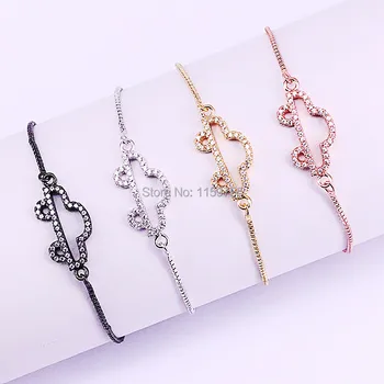 

10Pcs CZ Micro Pave Cute Vehicle Connector Bracelets Jewelry Adjustable Chain Bracelets