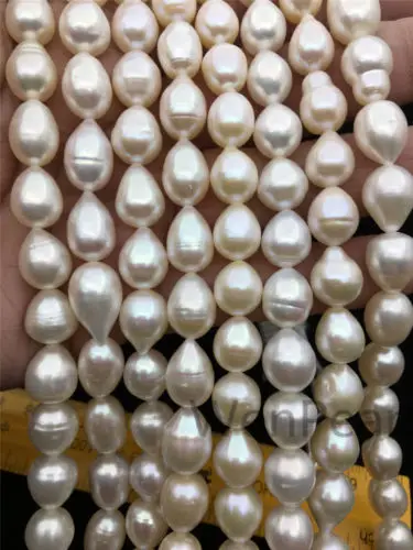 

Natural freshwater 10-11mm White Tiny Ring Teardrop freshwater pearl loose beads