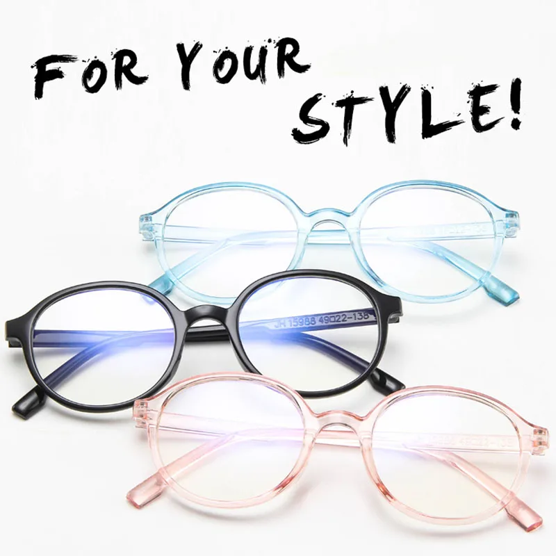 

HOT Anti Blue-Ray Mirror PC Frame Glasses Flat Round Glasses for Students Office Use 19ING