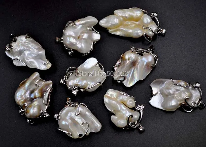 

wholesale 30 pcs big 28-45mm natural color mother of pearl pendants