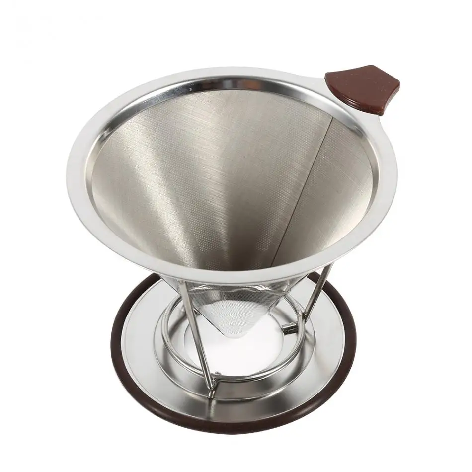 

Portable Stainless Steel Coffee Cone Filter Drip Dripper Double Layer Mesh Coffee Cone Filter Holder Infuse