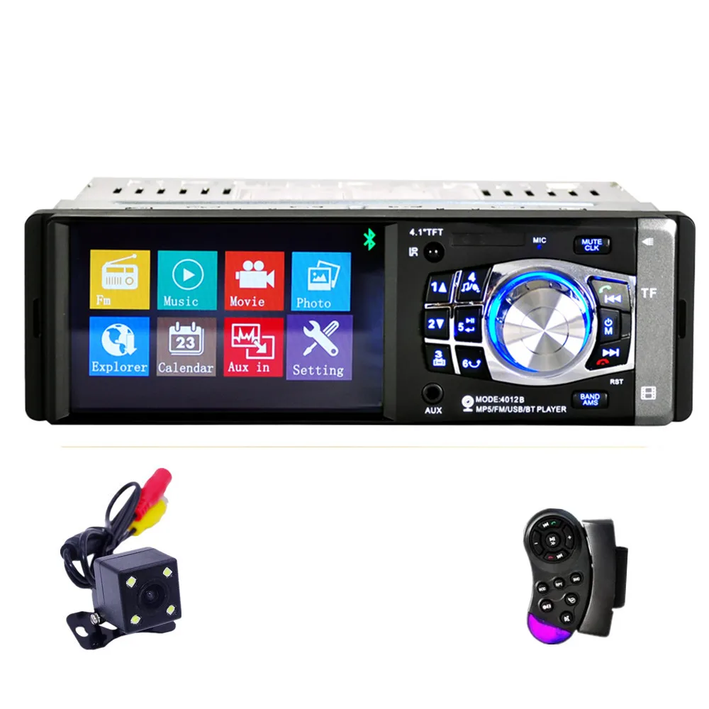 

Fonwoon Autoradio 1 Din Car Stereo Bluetooth Central Multimedia Player 4 inch TFT Display Car Radio USB AUX SD Reversing camera