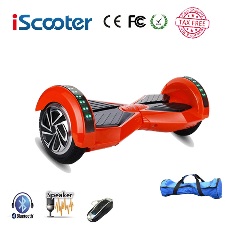 IScooter hoverboard 8 inch Bluetooth 2 Wheel Self balancing Electric Scooter two Smart Wheel with Remote key And LED Skateboard