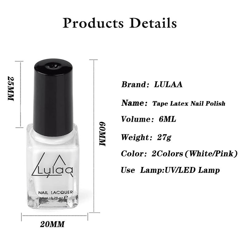 LULAA 2 цвета отклеивается лента от защитный лак для ногтей кожа пальцев латекс защищенный клей легко чистая лента, крем для ногтей лак