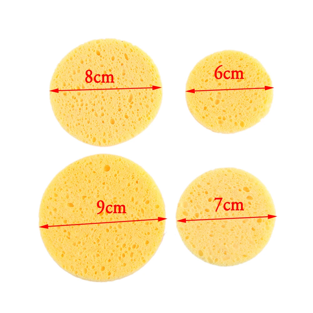 

3PCS Natural Wood Pulp Facial Sponge Exfoliator Sponge Cellulose Round Face Cleaning Tool Compress Puff Cleanup