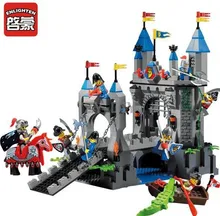 Enlighten 546pcs Castle Series Medieval Knight Castle Drawbridge Model Building Blocks Sets Minifigures Compatible With Legoe