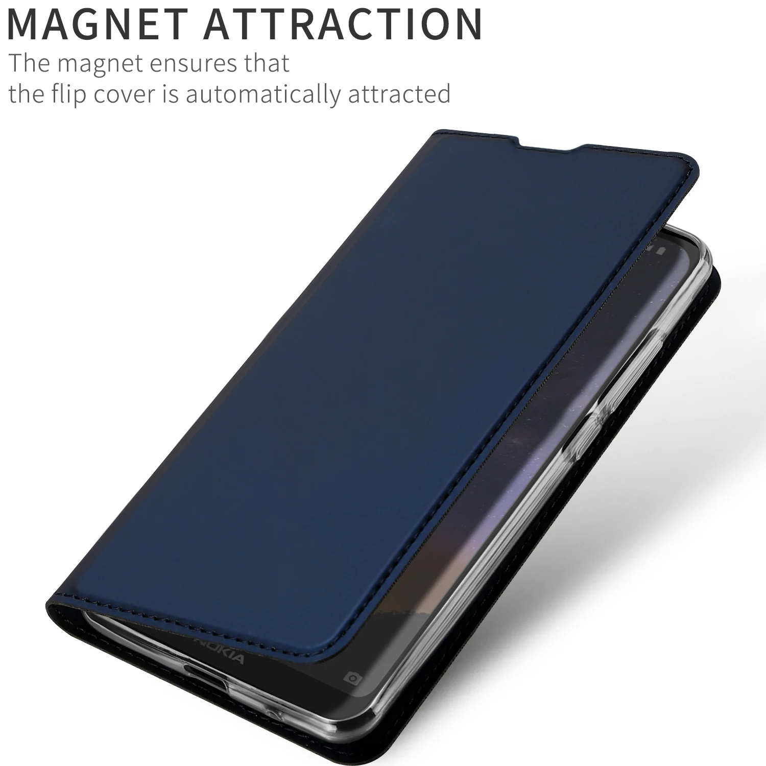 Флип чехол для Nokia 2 PU кожаный мягкий телефона защитный слот карт держатель