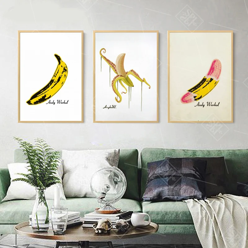

Abstract Art Canvas Print Poster Popular Andy Warhol Banana Painting Art Print Wall Decor Canvas Painting Wall Picture No Frame