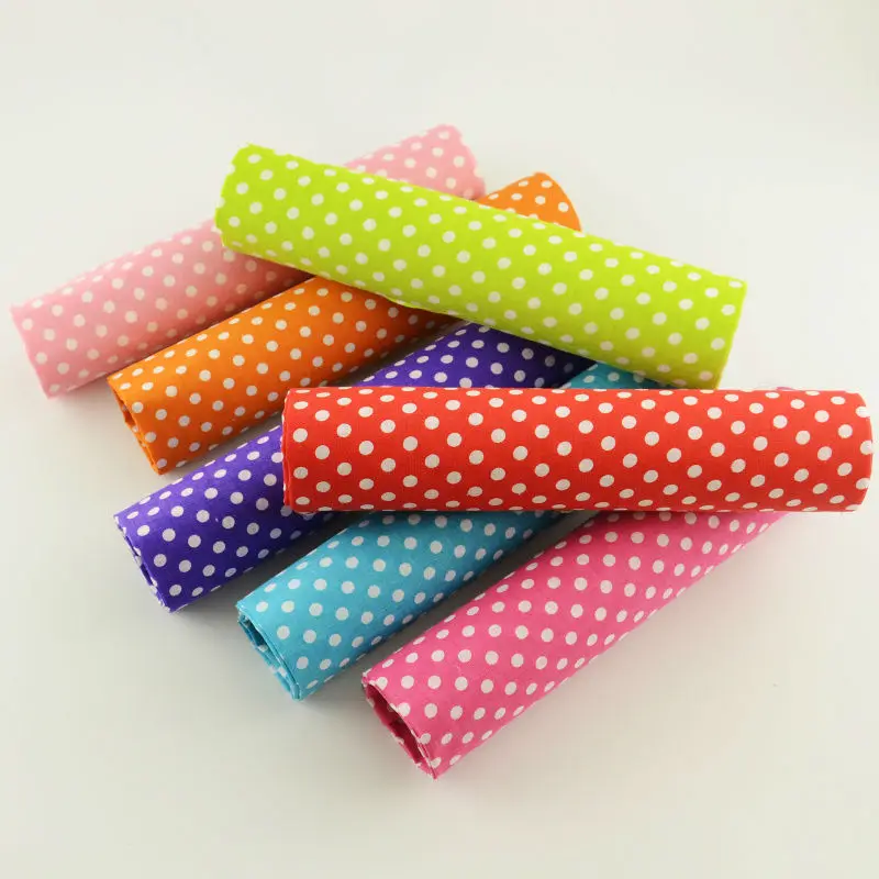 100% Cotton Fabric 7PCS Mixed Fat Quarters Dots Design Bundle Tildas for Quilting Meter Fabric Square Sewing Patchwork