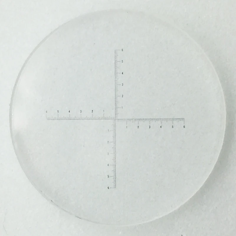 DIV 0.1 mm Eyepiece Micrometer Biological Microscope Reticle Scale Cross Ruler 6-0-6 Area Measurement Graticle Diameter 20 mm
