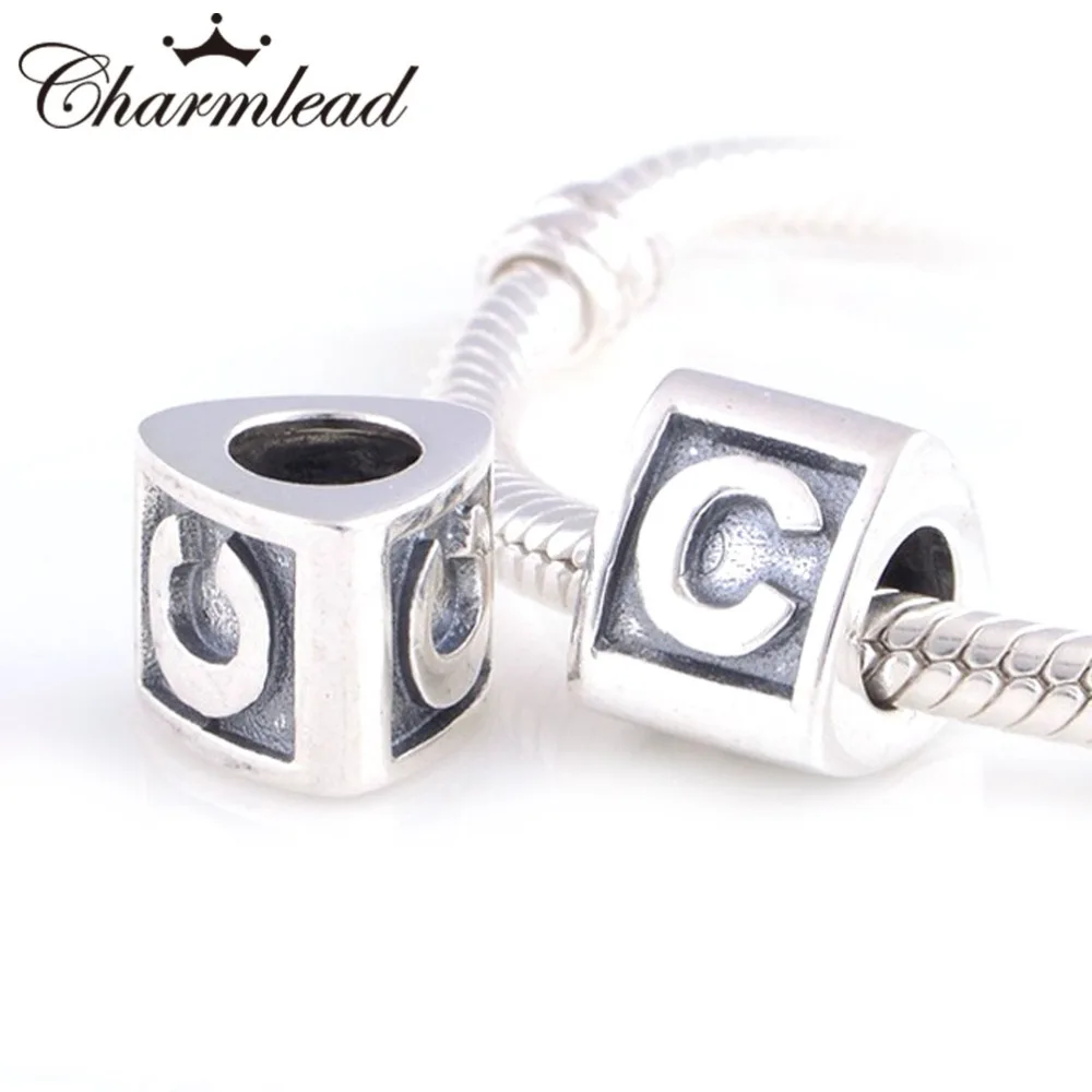 

Charmlead Silver Charms Alphabet letter C Charm Fit Pandora Bracelet Charms 925 Sterling Silver Beads DIY Fashion Bracelet