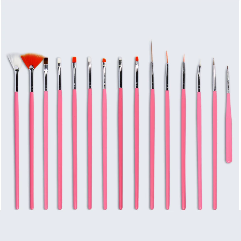 AddFavor набор инструментов для нейл-арта, Стразы для ногтей, рулоны, точечная ручка, набор для маникюра, Блестящий лак для ногтей, кисть для ногтей, Кристальные украшения - Цвет: Nail Brush Pink