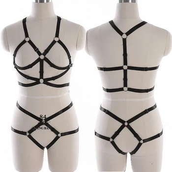 

Full Body Harness Set Lingerie for Women Garter Sexy Harness Bondage Goth Erotic Festival Rave Black Dance Fetish Cosplay Wear