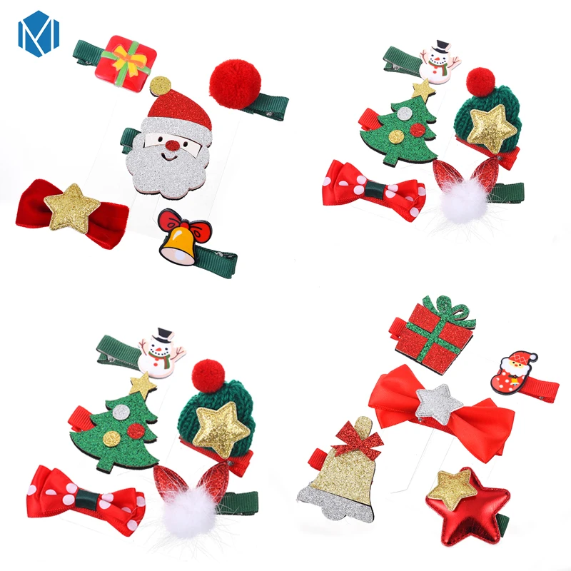 M MISM Christmas Hairpins Set For Kids Cute Cartoon Hair Clip Haar Accessories Girls Holiday Barrettes Children Hairgrip | Украшения и