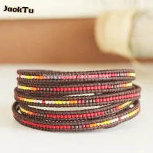 Модные красные семена браслет из бусин для женщин Браслеты