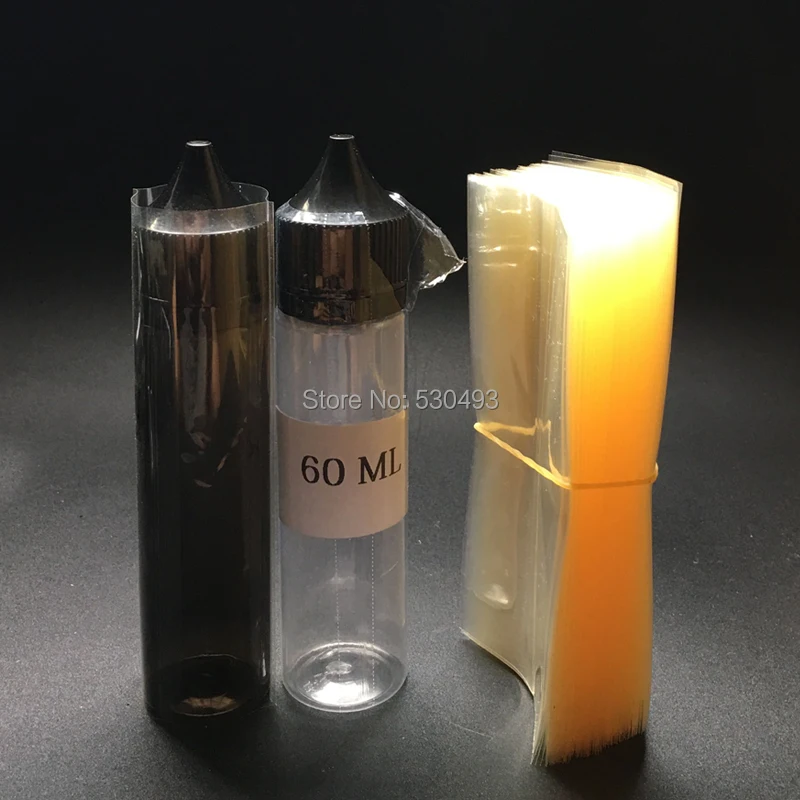 

1000pcs Clear PVC Heat Shrink Wrap Film for 60ml Clear Plastic Bottle Heat Shrink Film Shrink Seal
