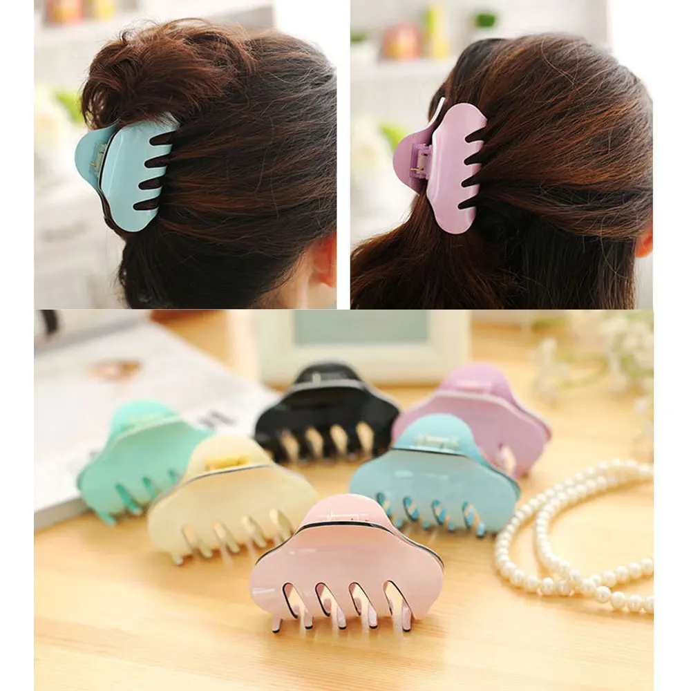 

1Pcs Women's Hair No Slip Grip Claw Clips Styling Plastic Strong Durable Comfortable Hold High Quality Beauty Accessory