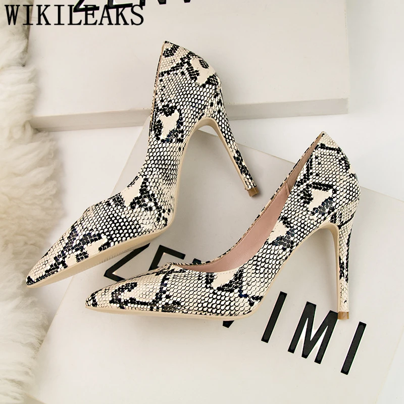 new arrival 2019 snake print sexy heels party shoes fashion heels elegant shoes fetish high heels women pumps evening shoes buty