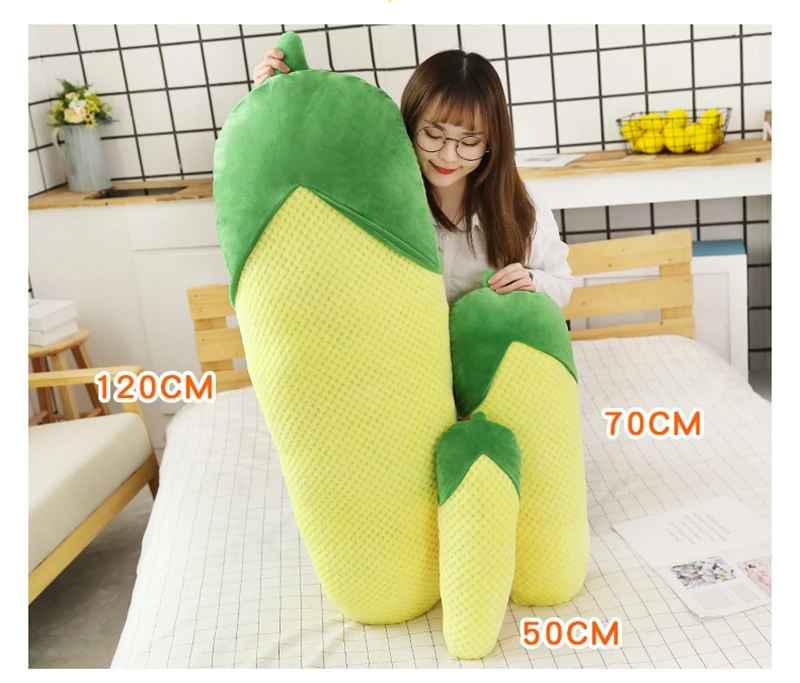 kawaii carrot detachable pillow giant plush toy strawberry corn fruit sleeping long hug pillow girl doll gift 47inch 120cm DY50635 (8)