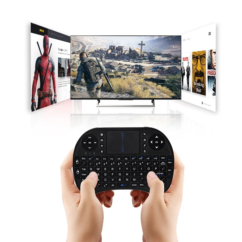 

English 2.4GHz Wireless i8 Keyboard Touchpad Fly Air Mouse For Android TV PS3