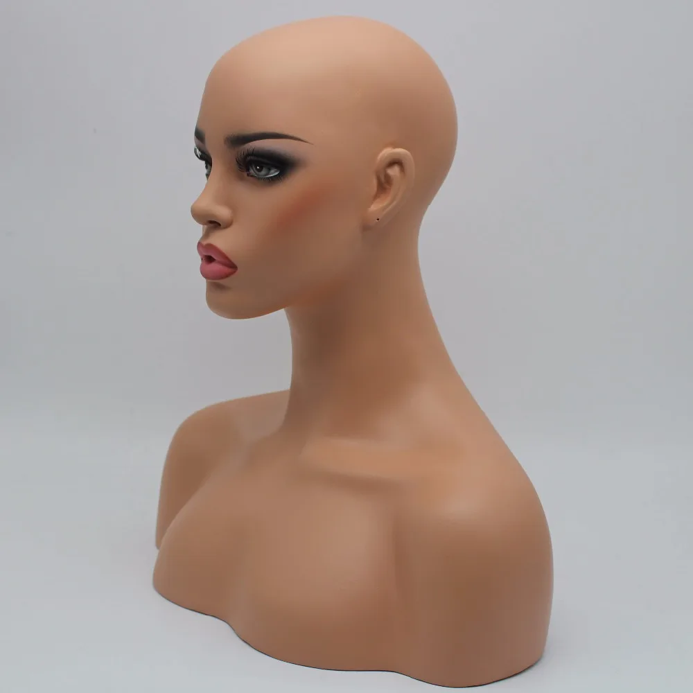 Female Realistic Fiberglass Mannequin Head Bust Sale For Wig Jewelry And Hat 132 