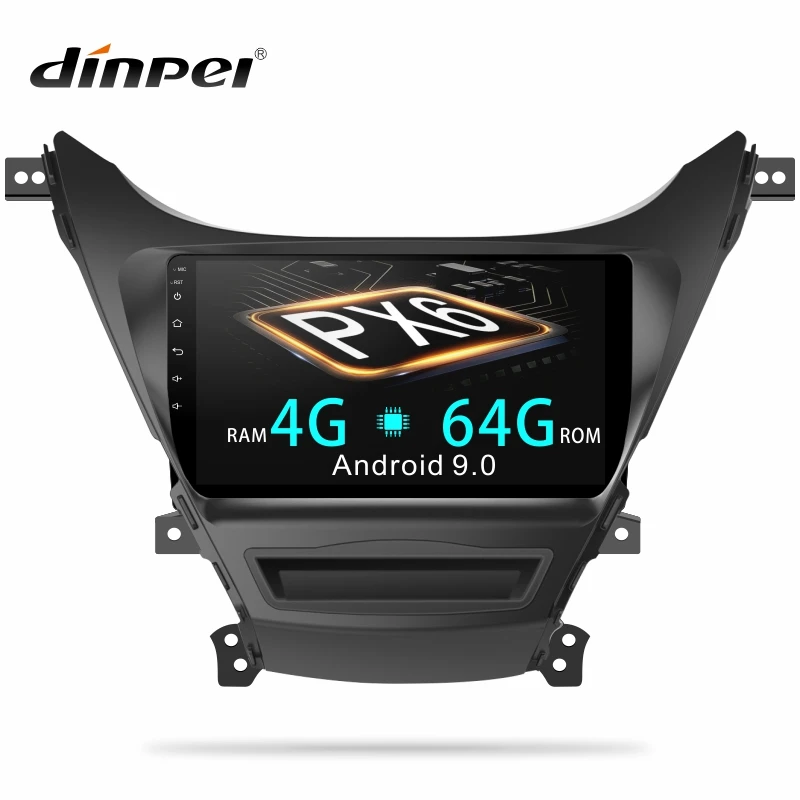 PX6 4 + 64G Android 9 0 автомобильный Радио мультимедийный плеер навигация gps для Hyundai Elantra