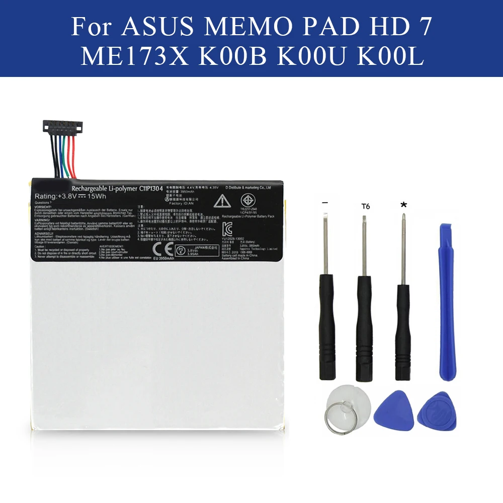 Замена аккумулятора C11P1304 для Asus Memo Pad HD 7 ME173X K00B K00U K00L Li Ion Akku + 8 шт. инструменты