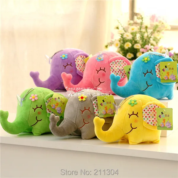 Free shipping cute Elephant plush toys 1 Pc Retail 6 colors for choose
