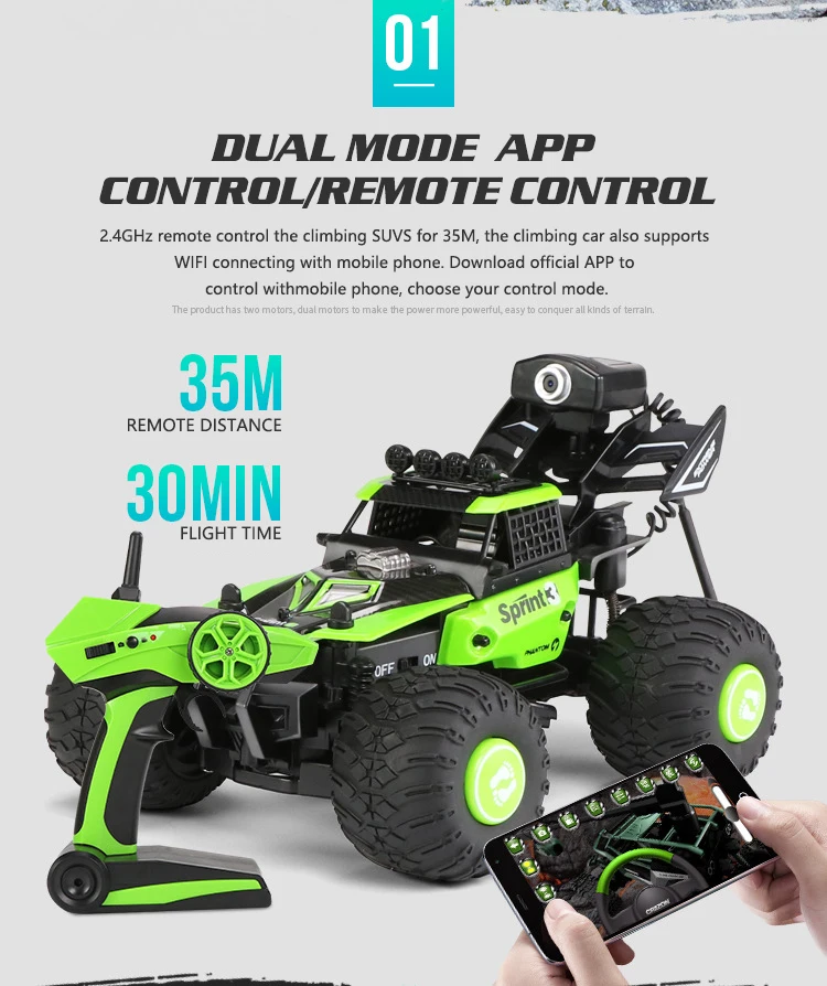 Global Drone RC Car Machine on the Radio with 0.3MP WiFi Camera Off-road Remote Control Cars for Boys Climbing RC Car