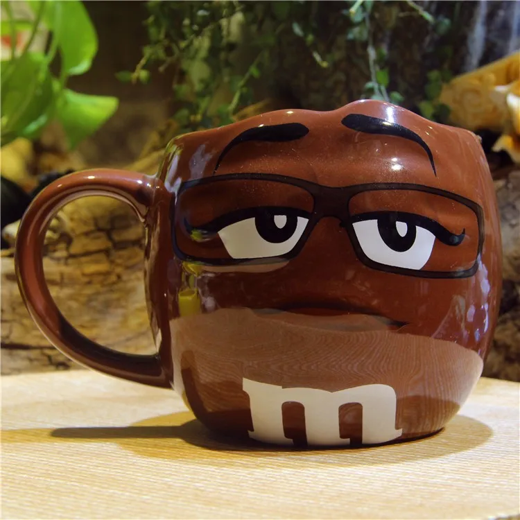 Симпатичные M& M's мм бобы кофе молоко Cupcup керамическая Цветная глазурь фруктового сока чайная чашка блюдце вода чайная чаша Oatmea инструмент для воды