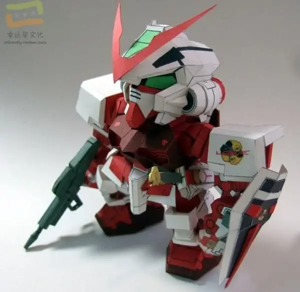 SD Gundam Series MBF P02 Heredhead 3D Paper Model DIY Die|Картонные конструкторы| |