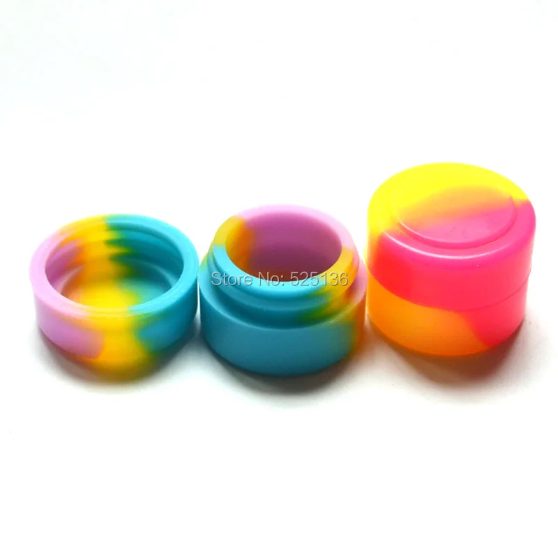 

50pcs Round 2ml Silicone Box Dry Herb Jars Dab Shape Silicone Container Wax Vaporizer Silicone Jar Free Shipping
