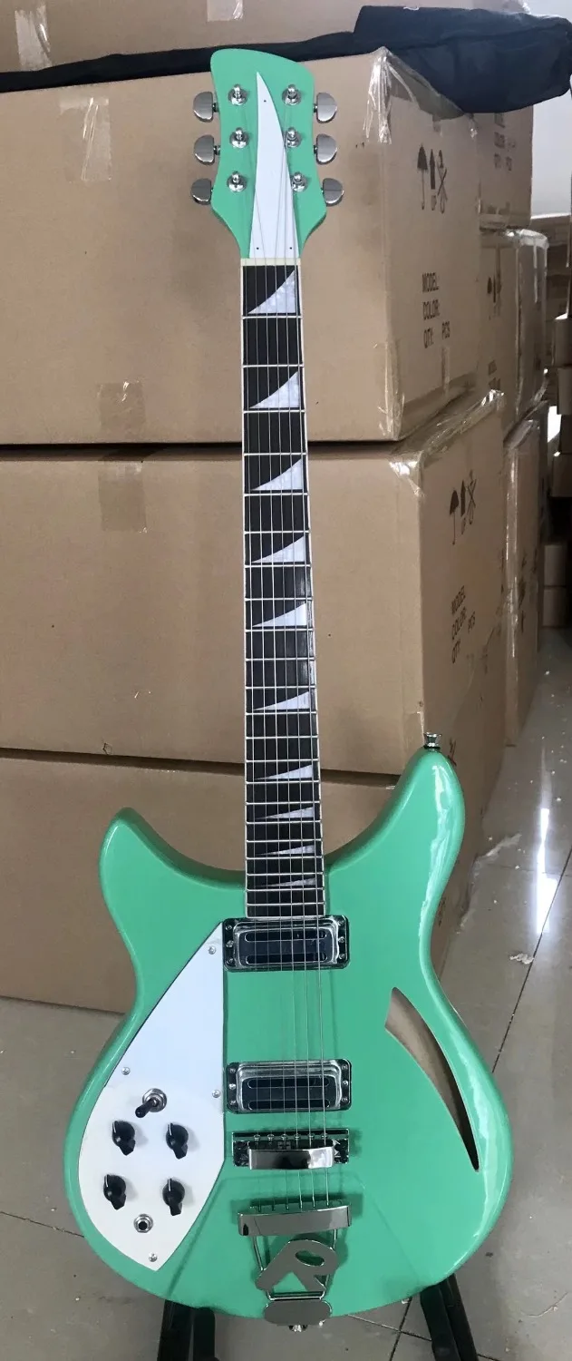 

sea foam green left handed ricken 360 electric guitar lefty rickenback 325 guitar mint green rick style guitar free shipping