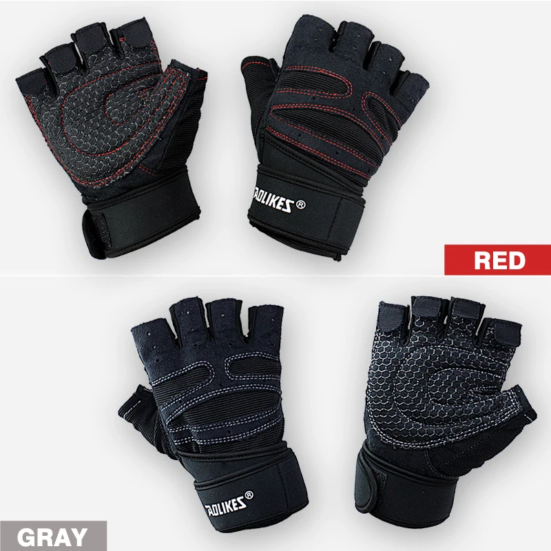 1 Pair Riding Gym Gloves Heavyweight Sports Exercise Weight Lifting Gloves Body Building Training Sport Fitness Gloves