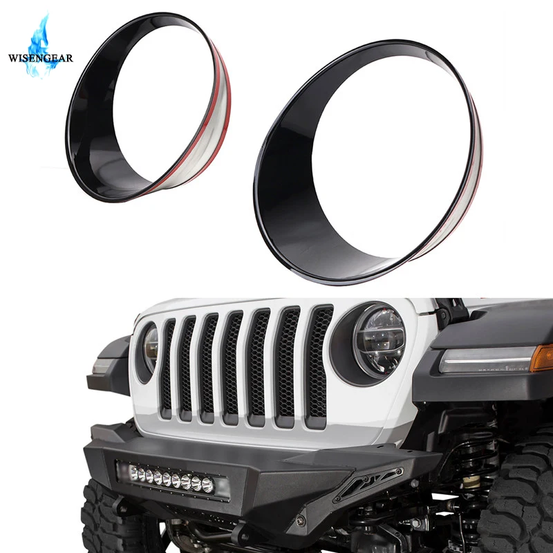 Car Front Bumper Head Light Headlight Cover Trim For 2018 Jeep wrangler