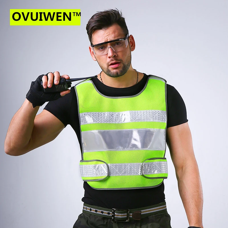 

2018 NEW Unisex High Visibility Reflective Multi Pockets Construction Safety Vest Working Clothes Outdoor Safety Clothing