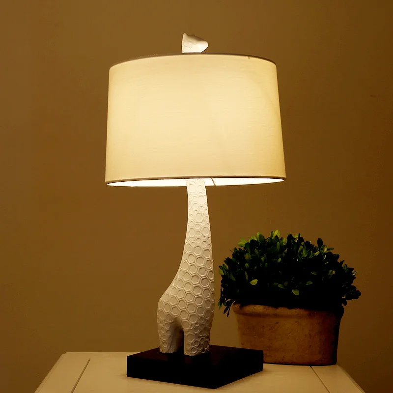 

fabric living room lighting Table lights European fashion creative bedroom lamp study minimalist Table Lamps ZA