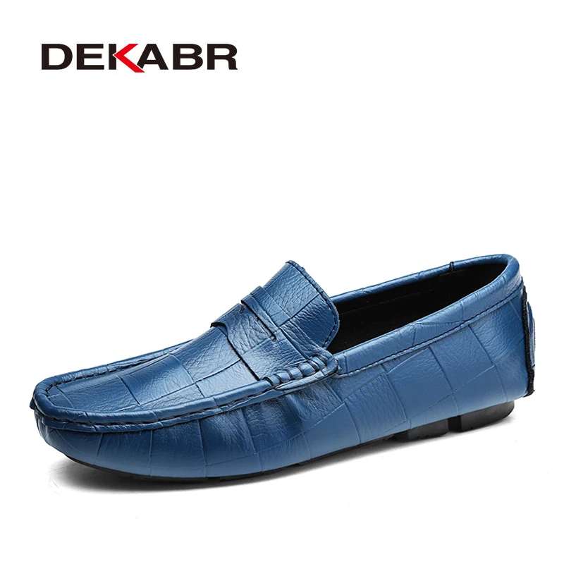 Kopen DEKABR Italiaanse Leer Man Loafers Designer Slip Op Rijden Schoenen Mannen Hoge Kwaliteit Luxe Merk Zachte Loafers Grote Maat 38 ~ 47