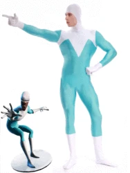 New The Incredibles Frozone Costume Fullbody Halloween Frozone Zentai Suit