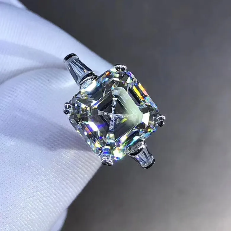 Обручальное кольцо ручной работы, 925 пробы, серебряное кольцо, 6ct Sona cz, обручальное кольцо, кольца для женщин, массивные ювелирные изделия