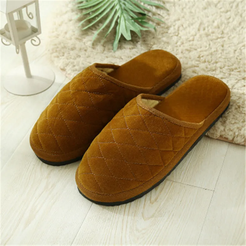 

2019 Spring and Autumn corduroy indoor home hotel floor home couple plush men's cotton slippers WMY12