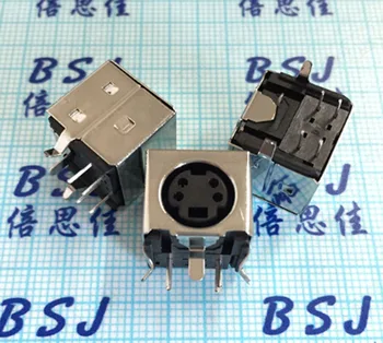 

20pcs-500pcs Black PS2-4Pins Female S Terminal Connectors full Copper Cover Socket for Keyboard Mouse High Quality