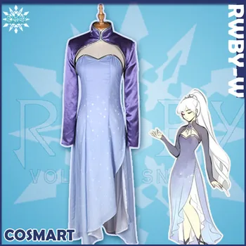 

[Customize]+Crown Anime RWBY S4 WHITE figure Weiss Schnee Long Uniform Halloween Cosplay Costumes for women NEW 2018 free ship
